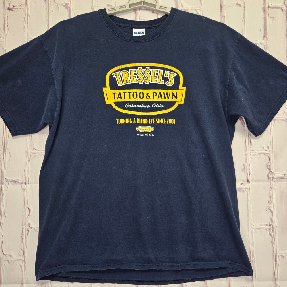 Smack Apparel Michigan TShirt Navy Tressel Tattoo Pawn Ohio State Parody Mens XL
